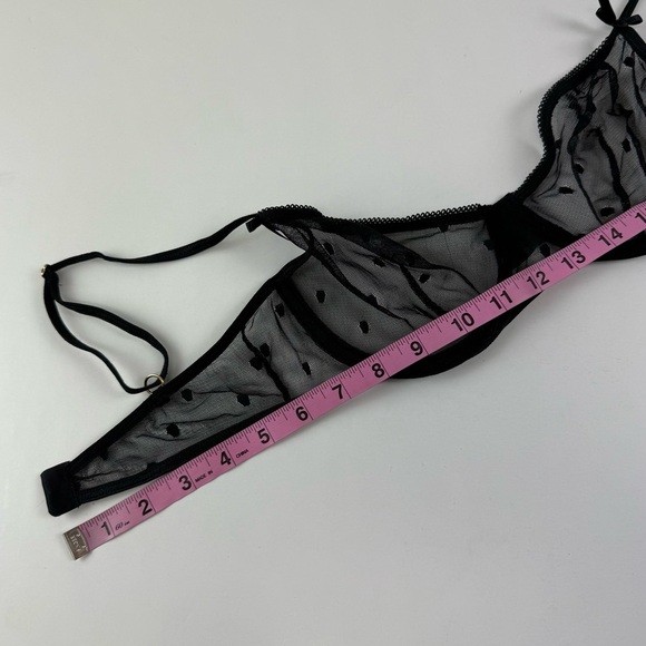 NEW Mapale Sheer Mesh Thong Bra Set Womens M / L Black NWOT - Picture 15 of 16